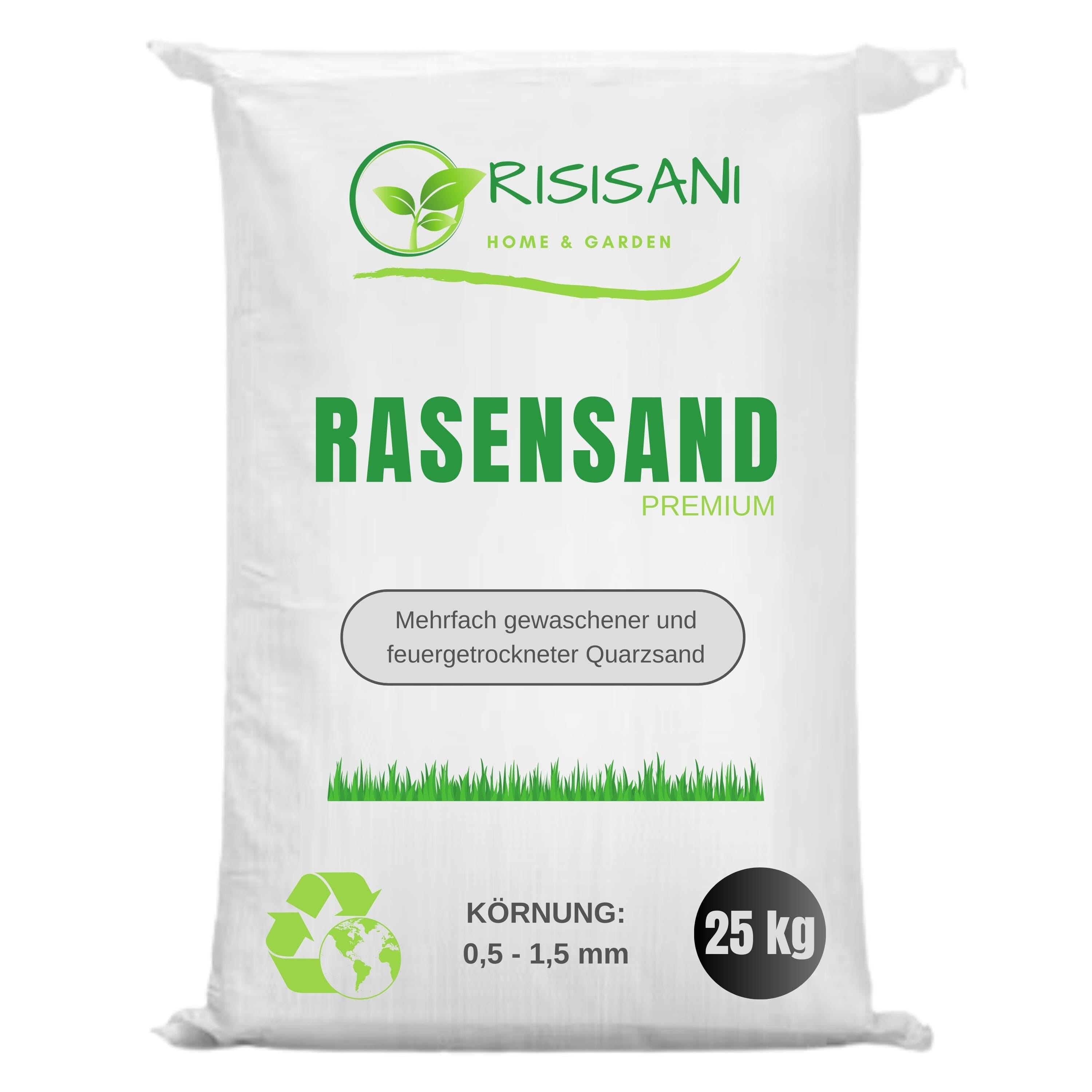 Gazonzand Premium 0.5-1.5 mm | 25 kg | Kwartszand gewassen en vuurgedroogd RISISANI Home & Garden NL