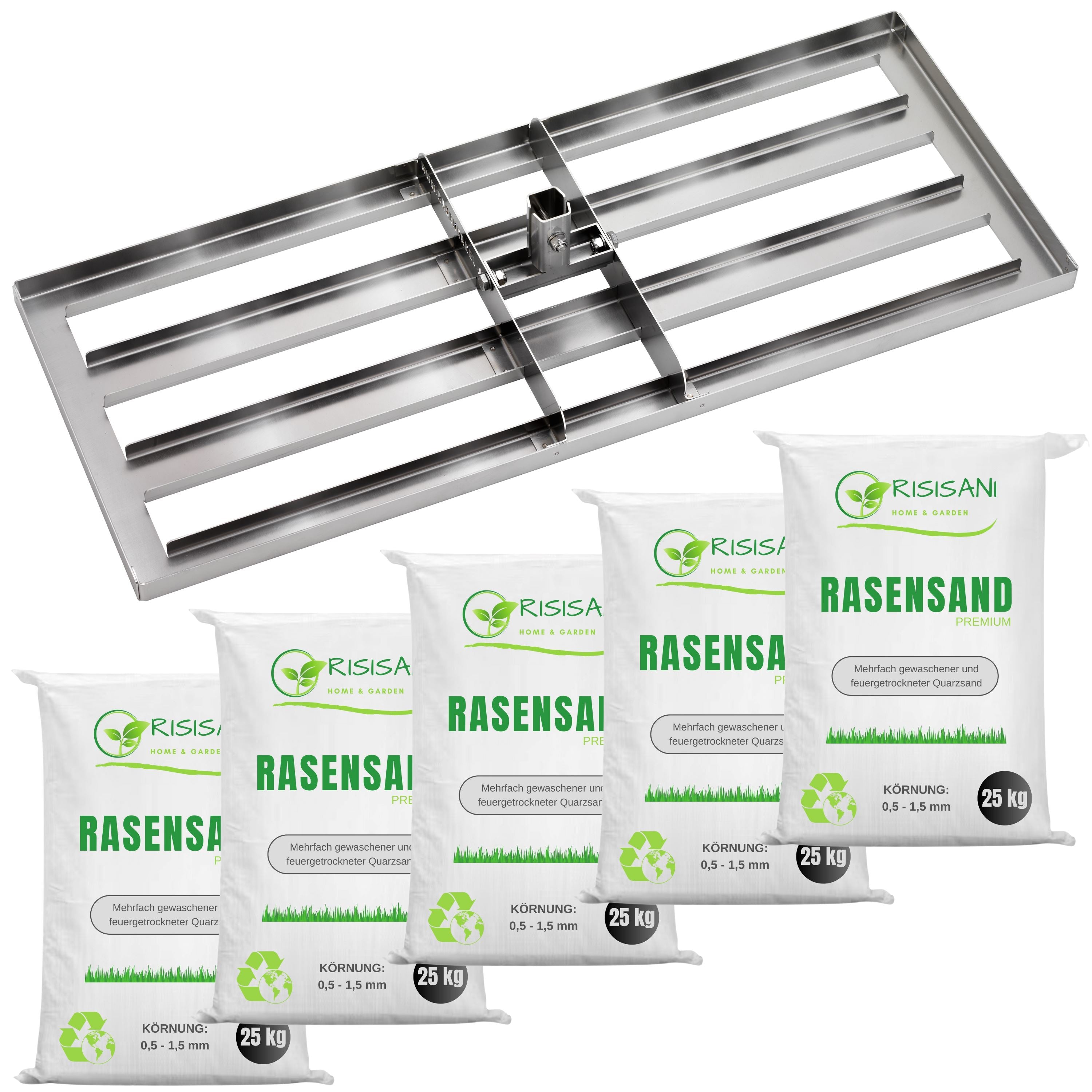 RISISANI startset: Rasenrakel Premium L-80 + 125kg gazonzand RISISANI Home & Garden NL